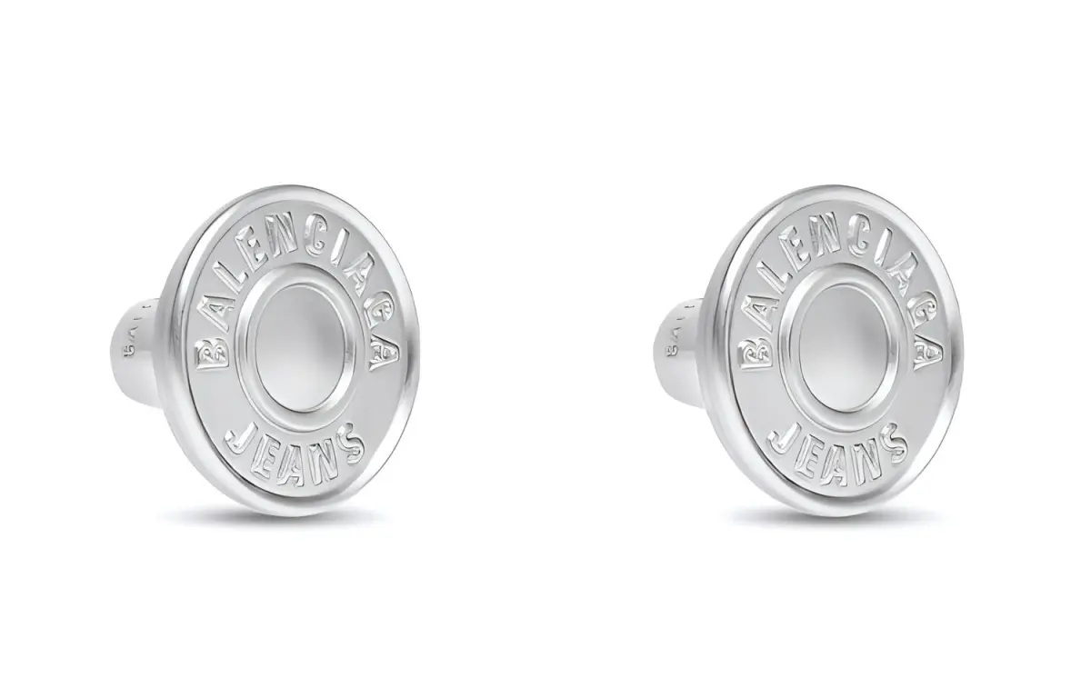 Balenciaga Stud Earrings Women's Silver