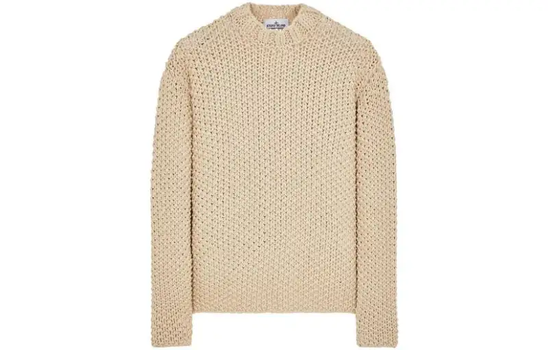 STONE ISLAND Sweaters Men's Ecru Crew Neck Moderate Other