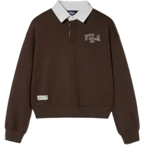 FILA Sweatshirts Unisex Brown Lapel Moderate