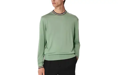 HERMES Knitwear Men's Green Crew Neck Moderate Other