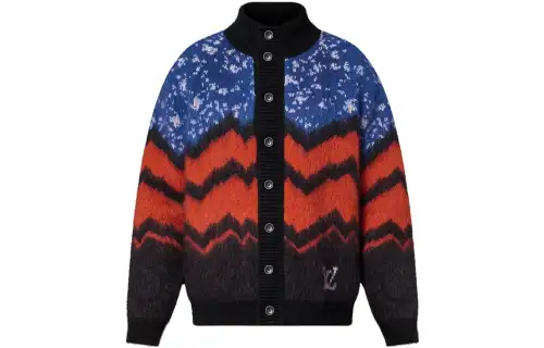 LOUIS VUITTON Pre Owned 2010s Logo Chunky Wool Cardigan