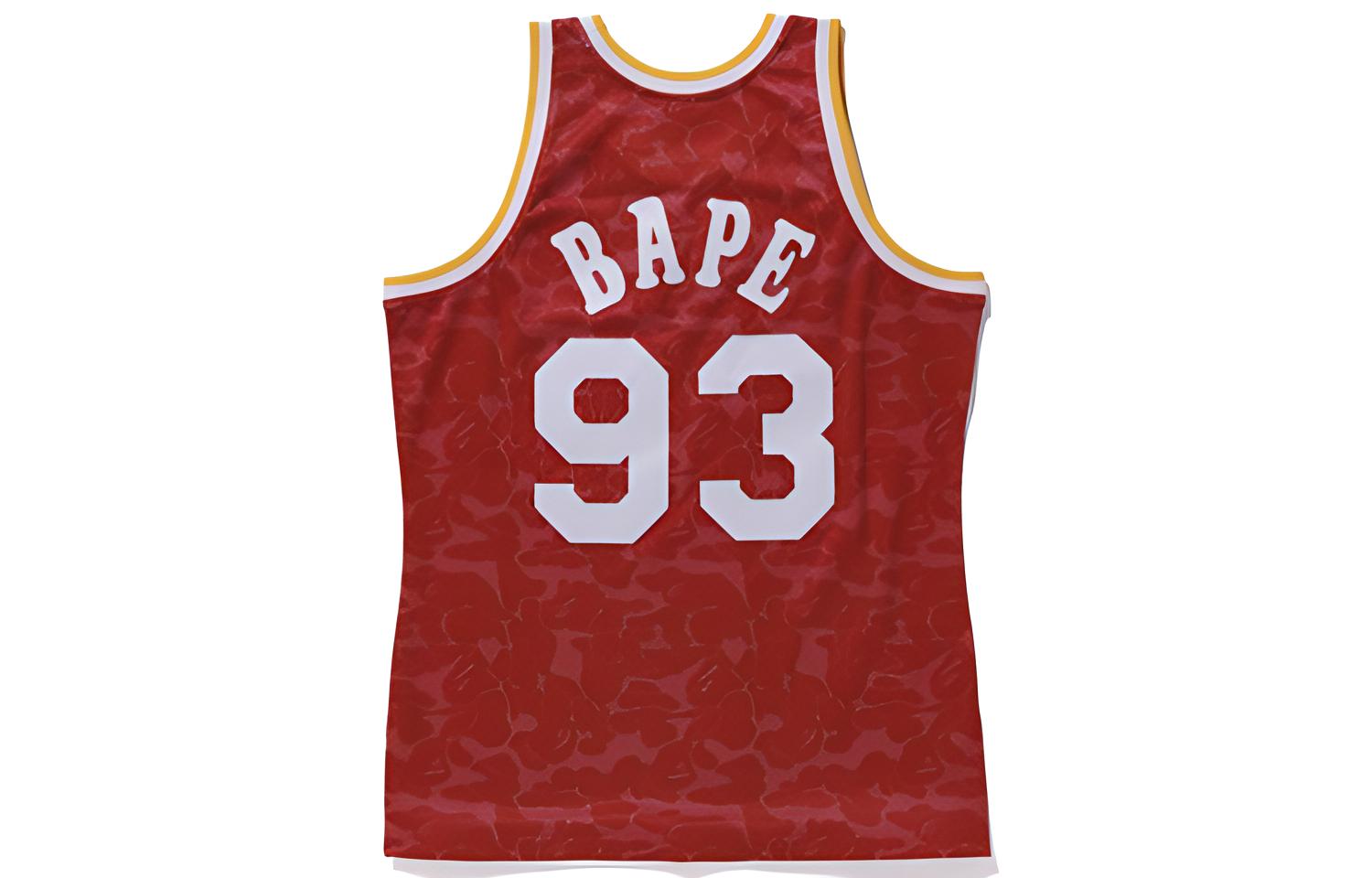Bape X Mitchell & Ness Rockets Camo Basketball Swingman Jersey