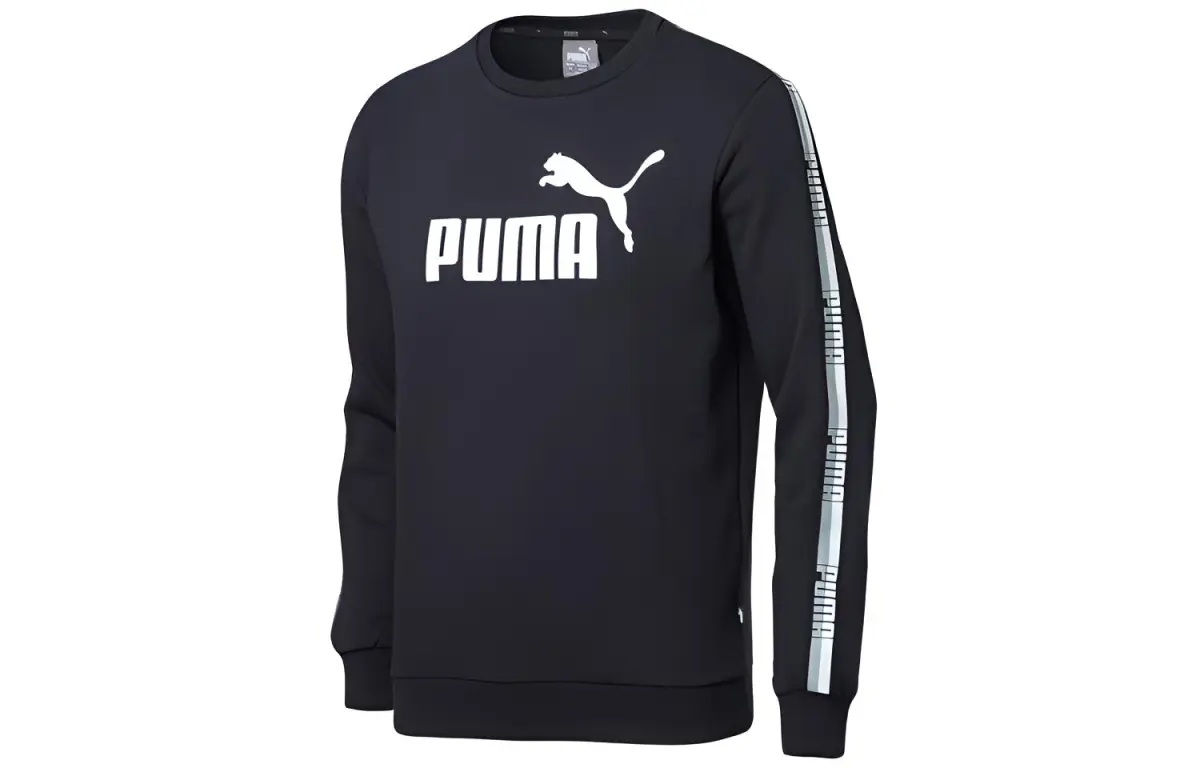 PUMA Sweatshirts Men's Black Crew Neck Moderate Regular