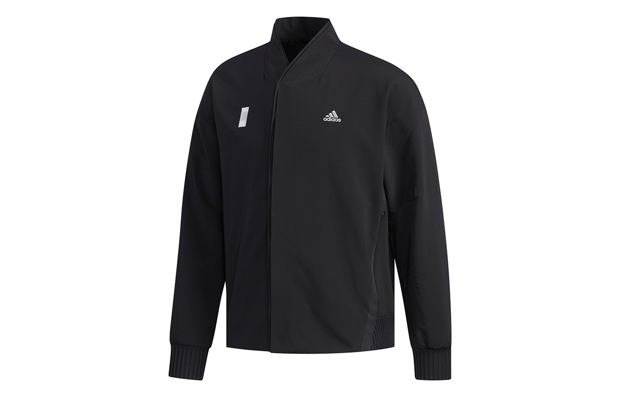 Мужская куртка adidas Wj Jkt Warm logo (черная) — фото 1