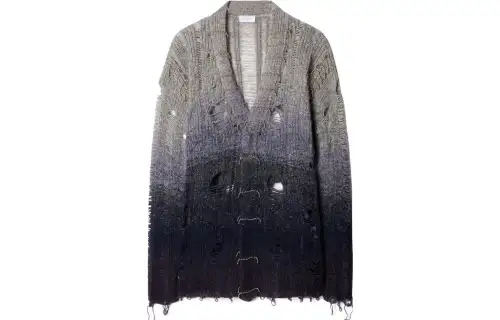 OFF WHITE Distressed Knitted Cardigan