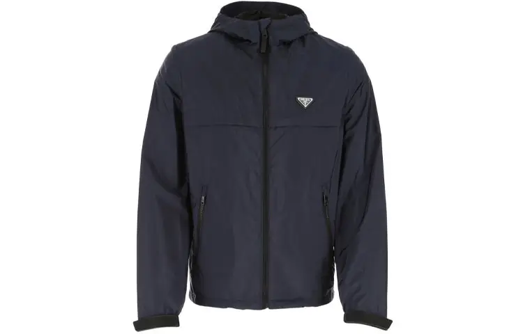 PRADA Jackets Men's Dark Blue Hooded Moderate Other