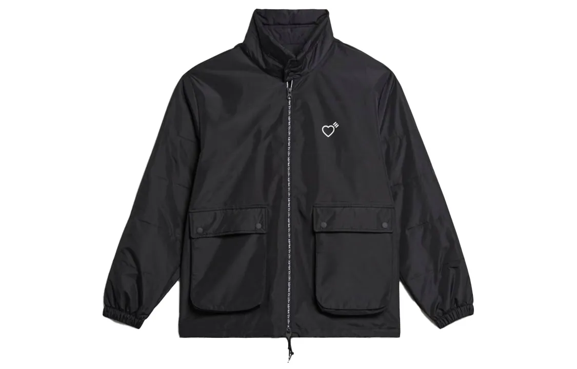 Adidas Originals X HUMAN MADE Human Made Jackets Men's Black Stand Collar Moderate Workwear