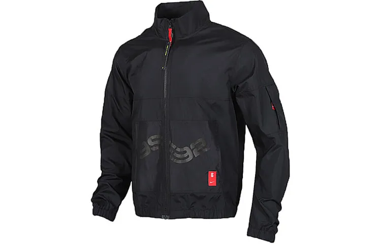 Nike Jackets Men's Black Stand Collar Moderate Other
