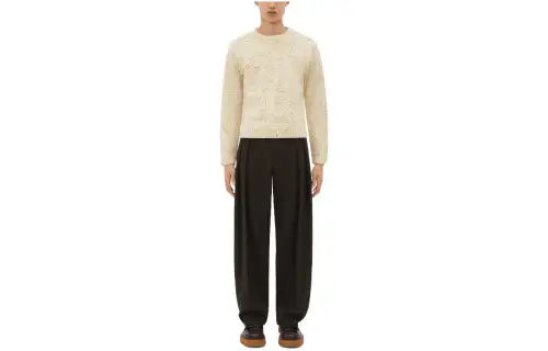 Bottega Veneta Sweaters Men's Dove White Crew Neck Moderate Other