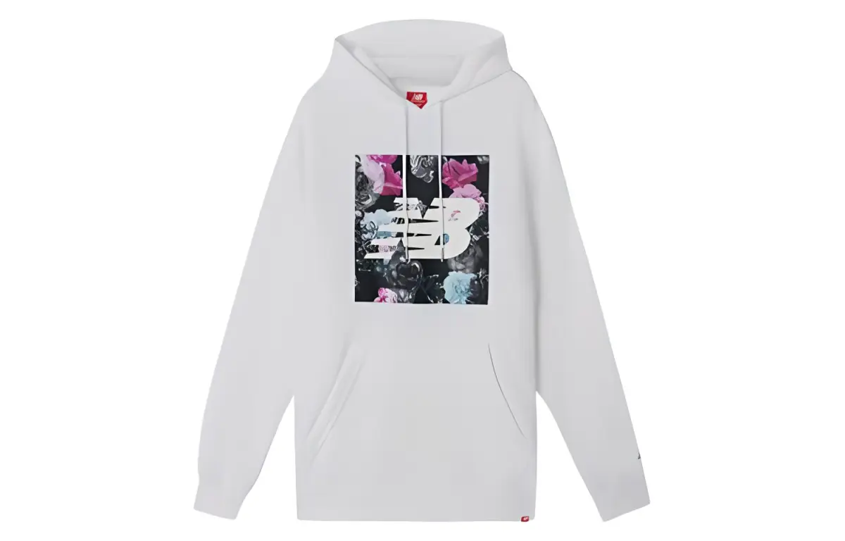 New Balance Sweatshirts Unisex White Hooded Moderate Regular