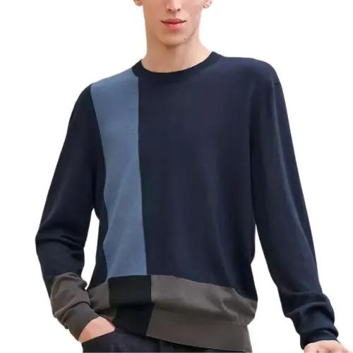 HERMES Cashmere Sweater Men's Marine Blue