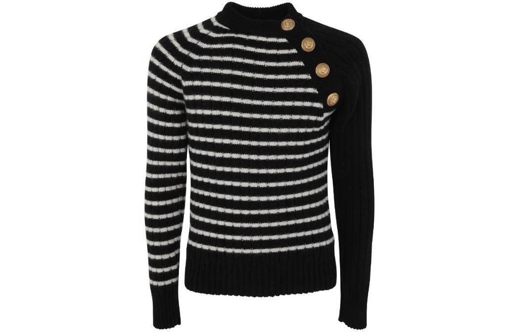 Свитер BALMAIN (черно-белый)