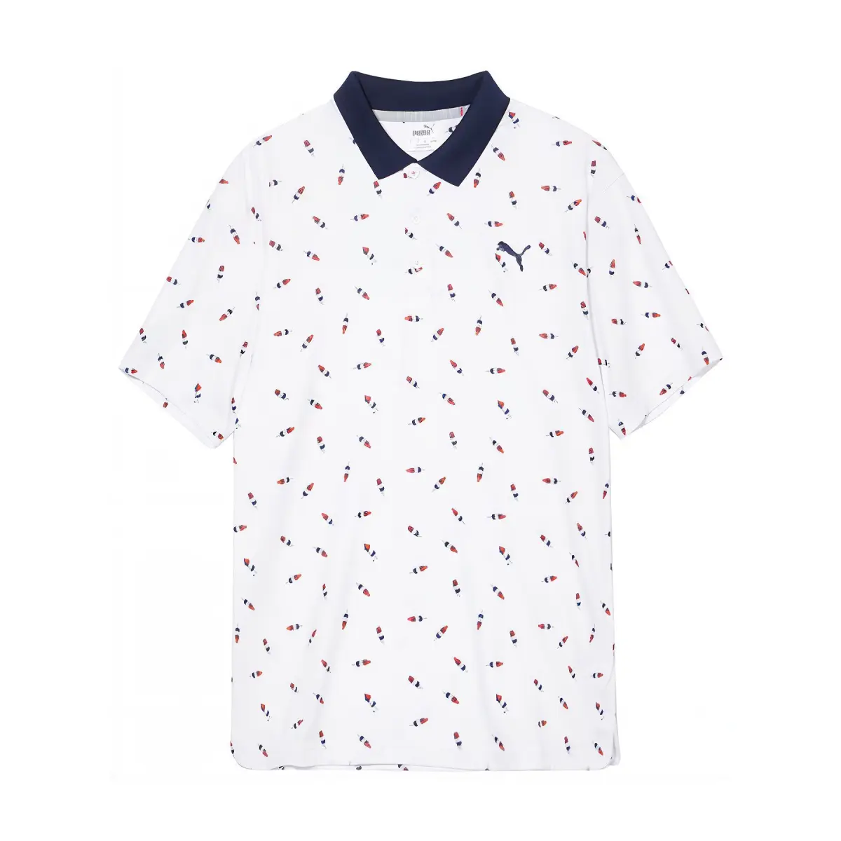 PUMA Golf Polo Shirt Men's White Dark Red