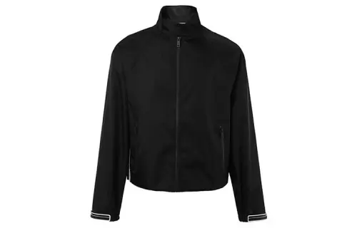 PRADA Jackets Men's Black Stand Collar Thin Other