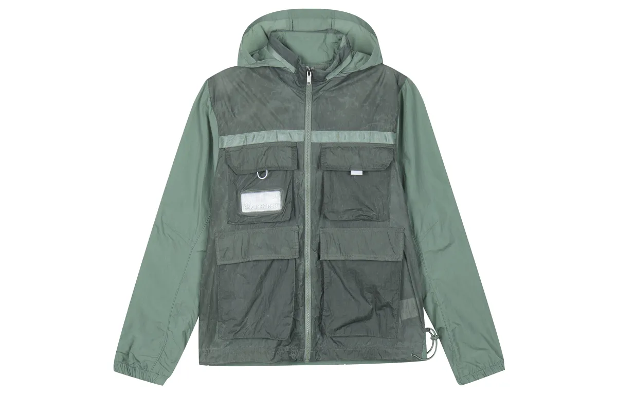 Jordan Jackets Men's Sage Green Hooded Moderate Workwear