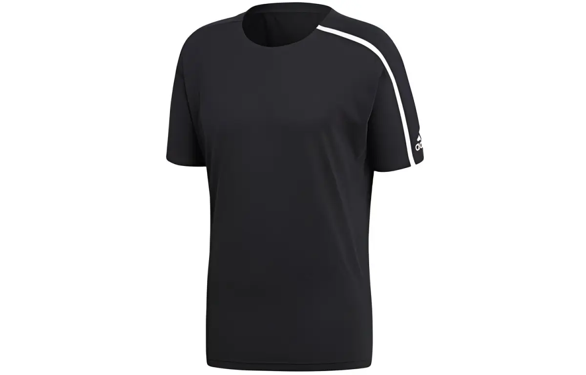 Adidas T-Shirts Men's Black Crew Neck Moderate Straight Fit