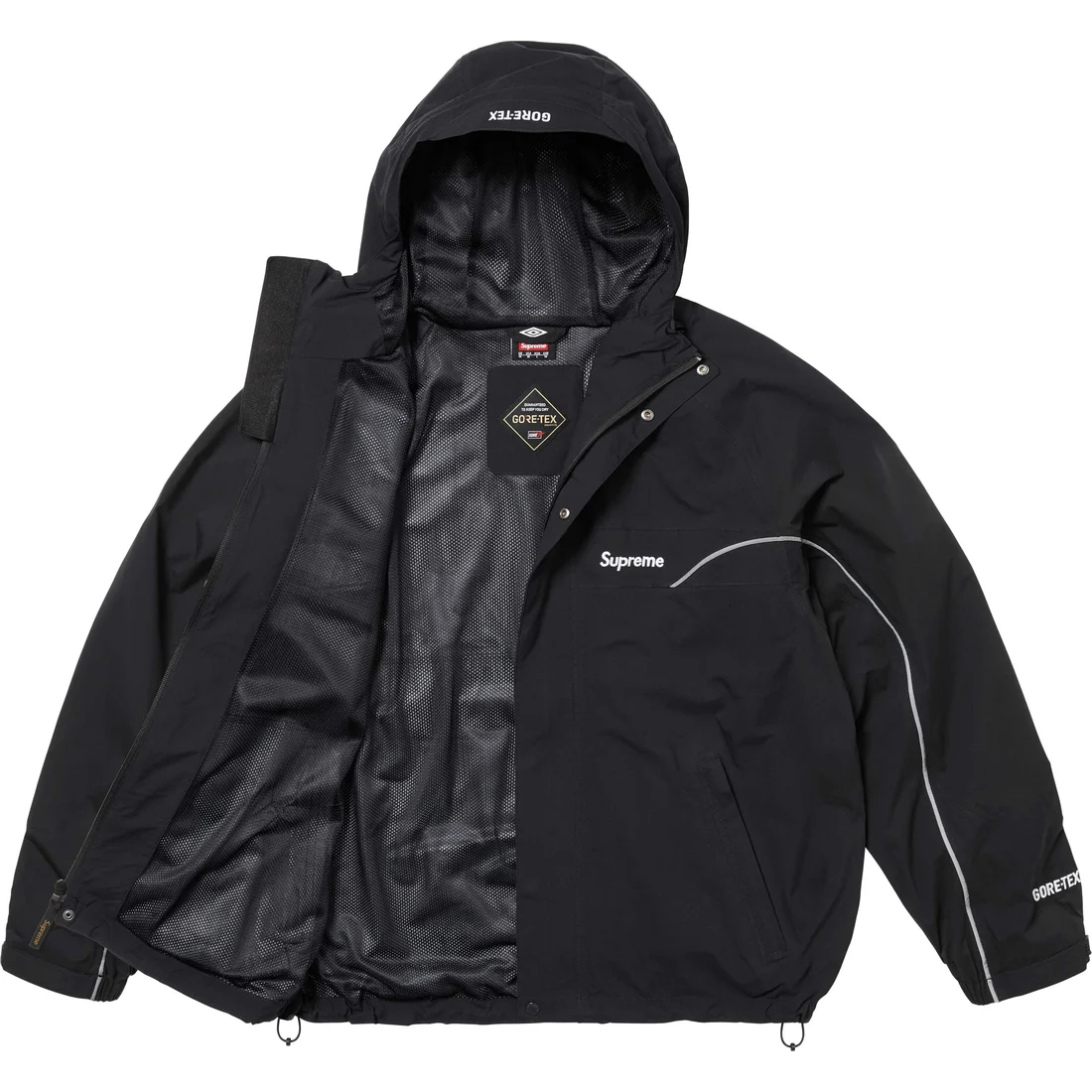 Supreme × Umbro コラボ ジャケット 黒 Supreme x Umbro GORE-TEX Hooded Jacket (SUP-SS25-057) — купить