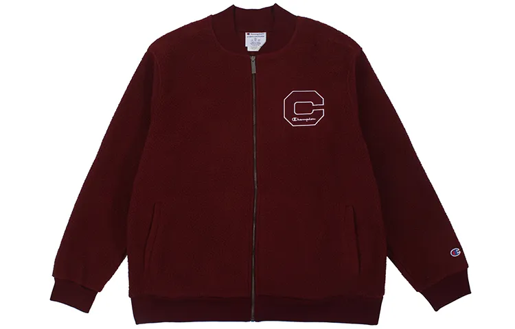 Champion Baseball Jacket US Version Unisex Burgundy