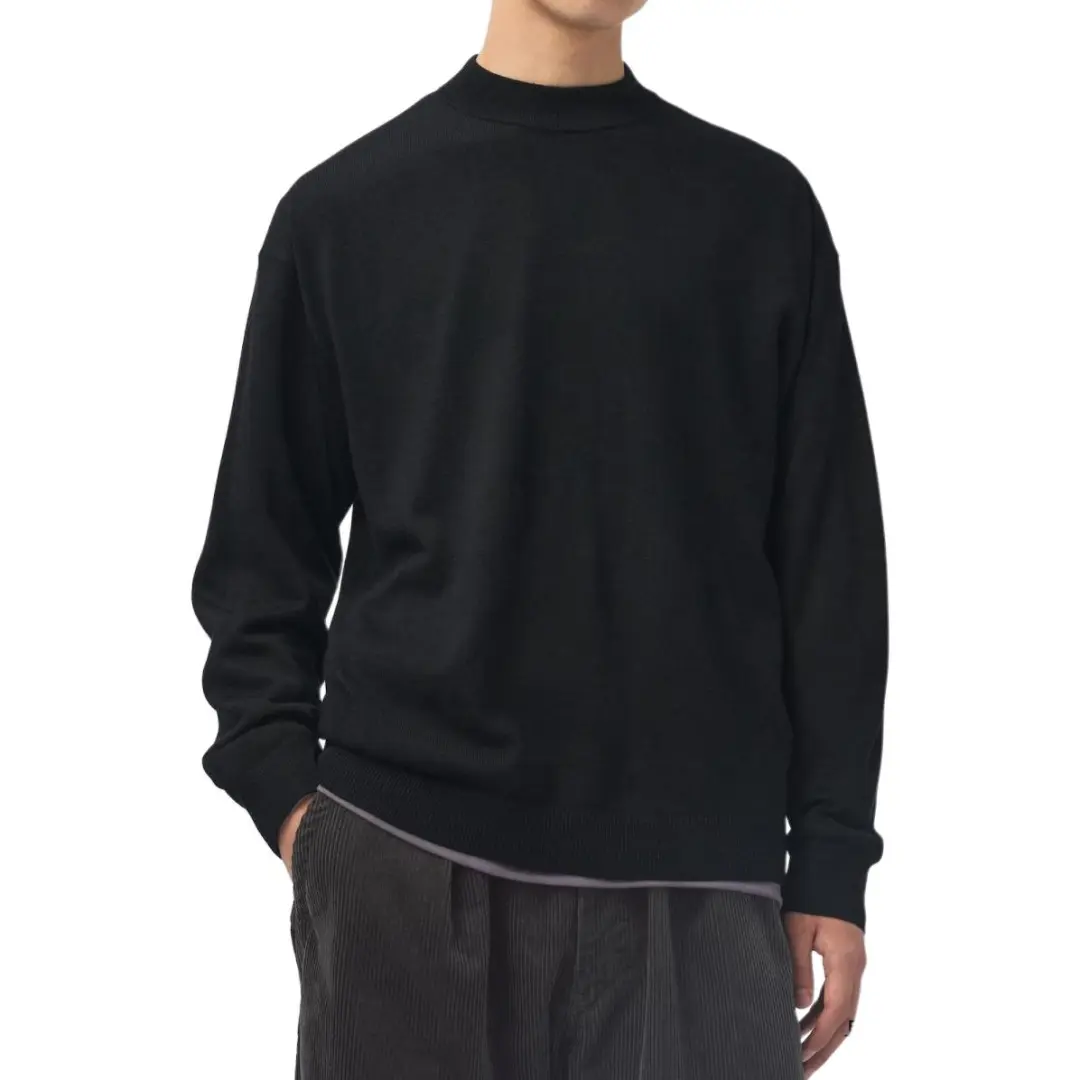 UNIQLO Sweaters Unisex Black Half Turtleneck Moderate Other