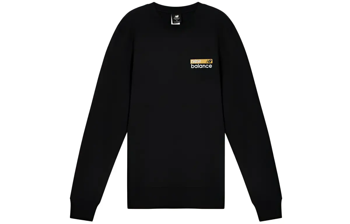New Balance Sweatshirts Men's Black Crew Neck Moderate Regular