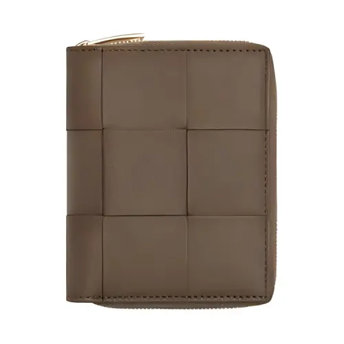 Bottega Veneta Sheepskin With Cow Leather Wallet Large Women's Acorn
