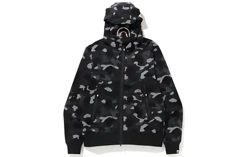 Bape Gradation Camo Shark Mask Wide Zip Hoodie