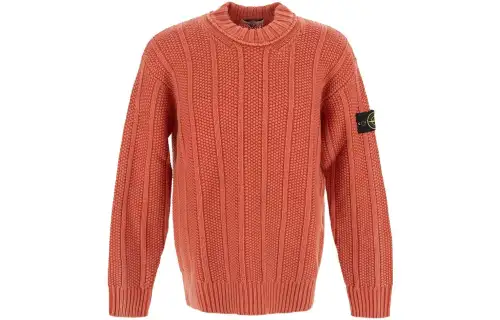 STONE ISLAND Sweaters Men's Orange Crew Neck Moderate Other