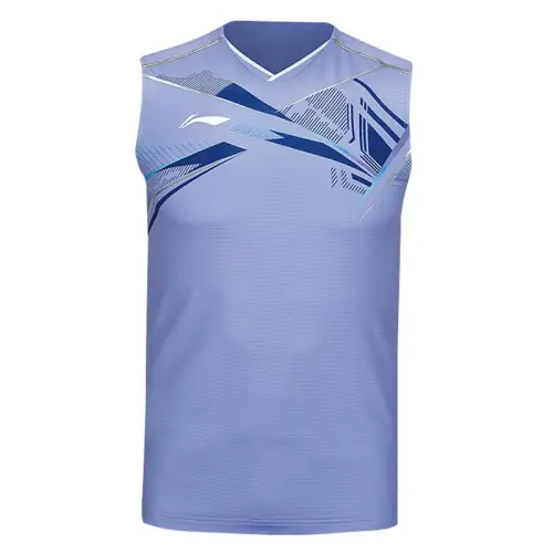 Li Ning Tank Tops Men's Purple V Neck Moderate Straight Fit