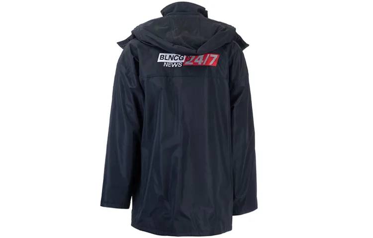 Balenciaga Jackets Men's Navy Blue Hooded Moderate Other