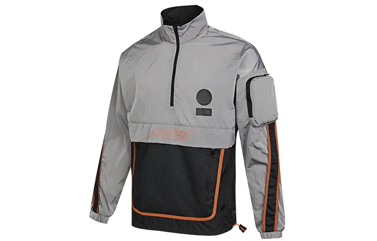Adidas Jackets Men's Black Gray Stand Collar Moderate