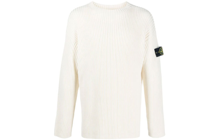 STONE ISLAND Sweaters Men's Ecru Crew Neck Moderate Other