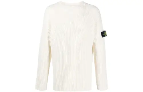 STONE ISLAND Sweaters Men's Ecru Crew Neck Moderate Other