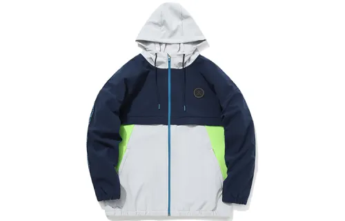Li Ning Jackets Men's Blue Gray Hooded Moderate Other
