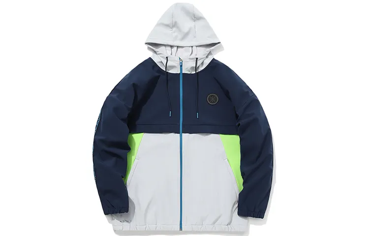 Li Ning Jackets Men's Blue Gray Hooded Moderate Other