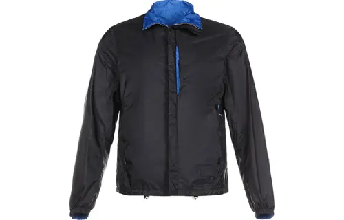 PRADA Jackets Men's Black Blue Lapel Moderate Other