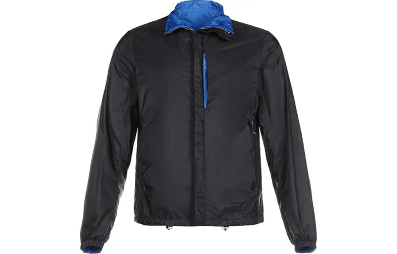 PRADA Jackets Men's Black Blue Lapel Moderate Other