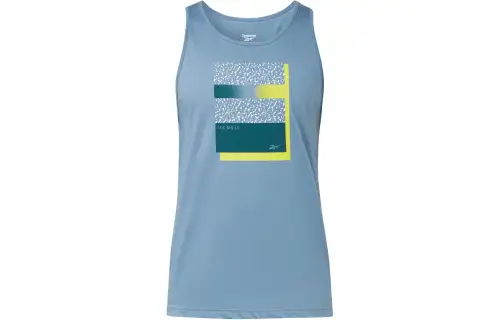 Reebok Tank Tops Men's Blue Crew Neck Moderate Straight Fit