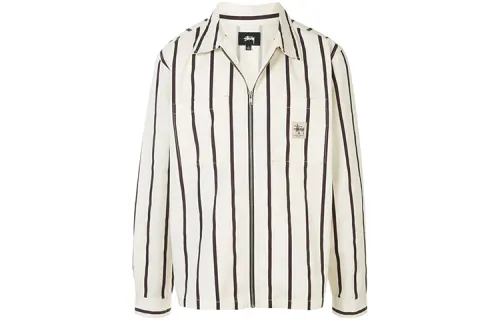 Stussy Jackets Men's Beige Stand Collar Moderate Other