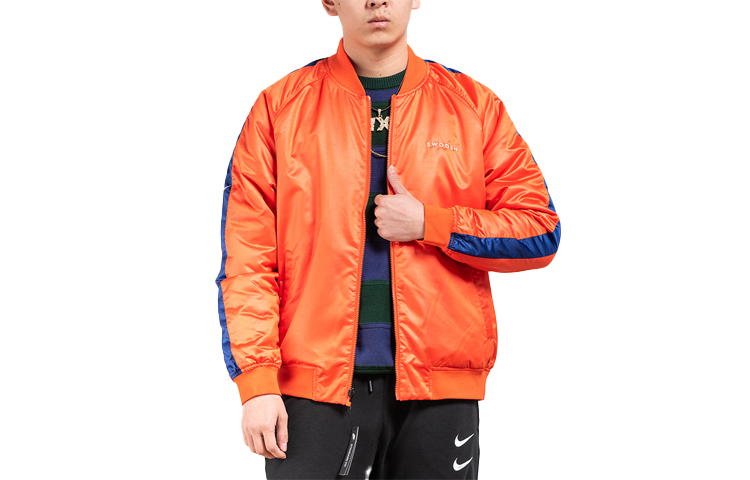Мужская куртка Nike Swoosh Bmber (оранжевая) — фото 5