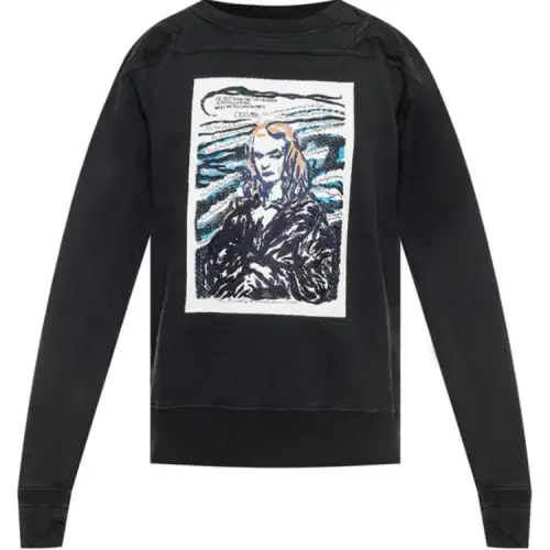 DIOR Sweatshirts Men's Black Crew Neck Moderate Regular