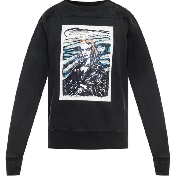 DIOR Sweatshirts Men's Black Crew Neck Moderate Regular