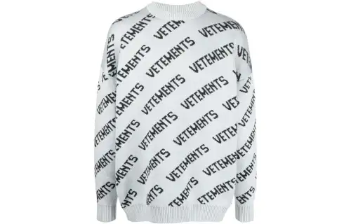 Vetements Sweaters Men's Light Gray Crew Neck Moderate Other