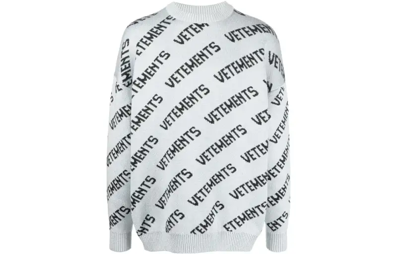 Vetements Sweaters Men's Light Gray Crew Neck Moderate Other