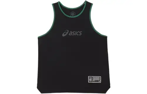 ASICS Tank Tops Men's Black Crew Neck Moderate Racerback