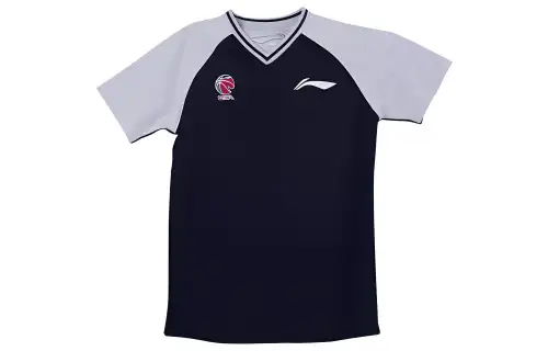 Li Ning T Shirts Men's Black Gray Color V Neck Moderate Straight Fit