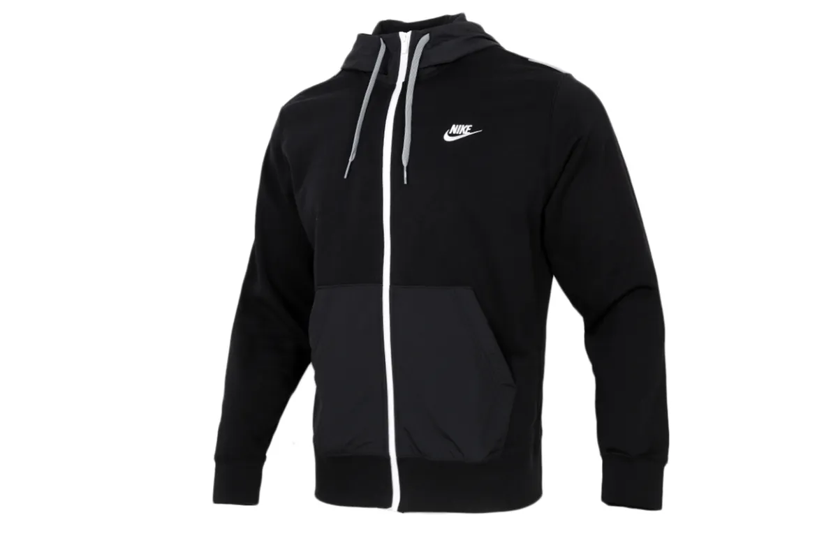 Nike Jackets Men's Black Hooded (Non-detachable) Moderate Straight Fit