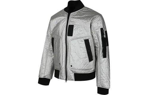Jordan Jackets Men's Silvery White Baseball Collar Moderate Other