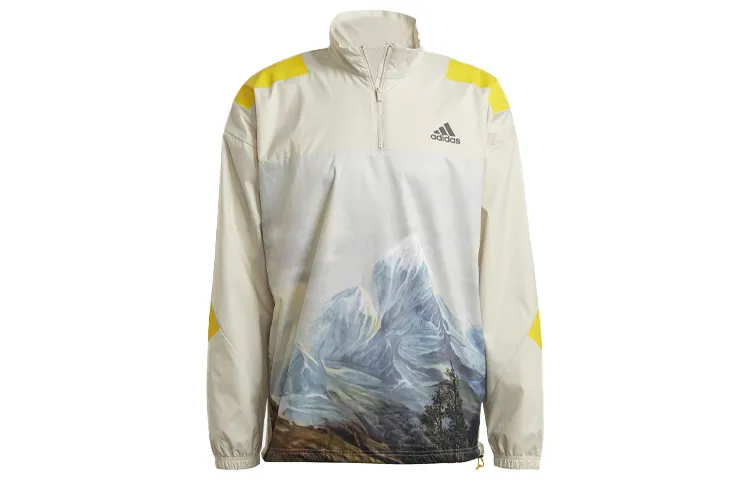 Adidas Jackets Men's Beige Stand Collar Moderate Other