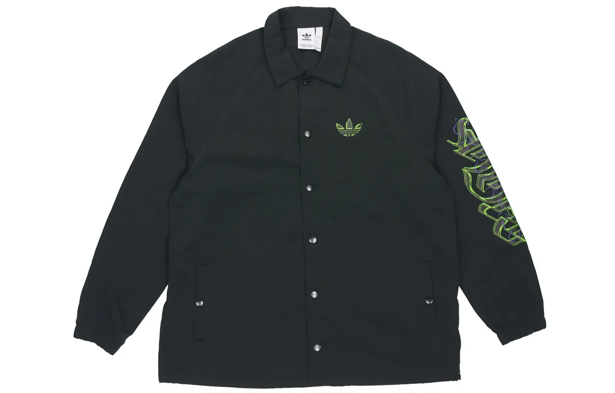 Adidas Originals Jackets Men's Black Lapel Moderate Straight Fit