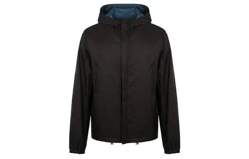 PRADA Jackets Men's Black Hooded Thin Other